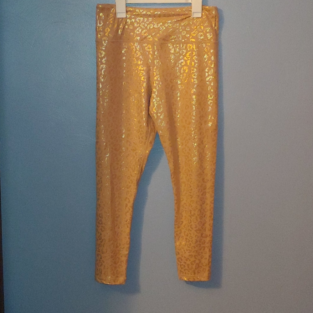 Size 8-10 unicorn Zyia rose gold leopard 7/8 leggi